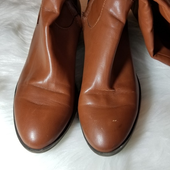Justfab Dark Tan Over Ankle Boots - Picture 7 of 8